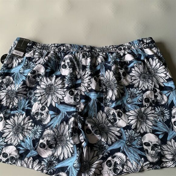 No‎ Boundaries Men's 3XL Skull Floral Swim Trunks Elastic Waist Multicolor - Picture 10 of 12
